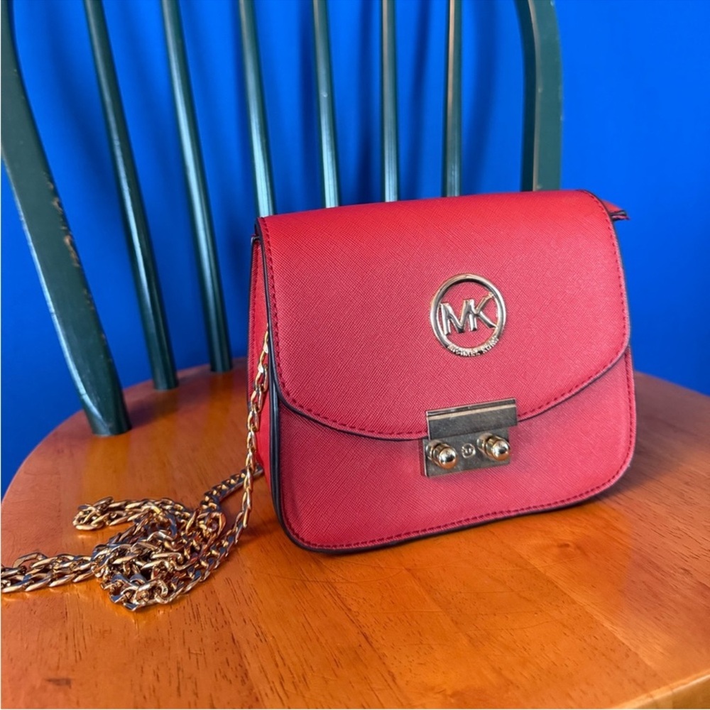 MK Scarlet Crossbody with Gold Chain